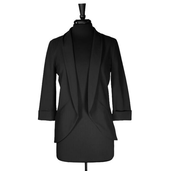 Banana Republic Women's Jacket Black Stretch Open Front Lined Blazer 4 NWT - Picture 1 of 8